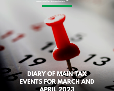 Diary of main tax events for March and April 2023