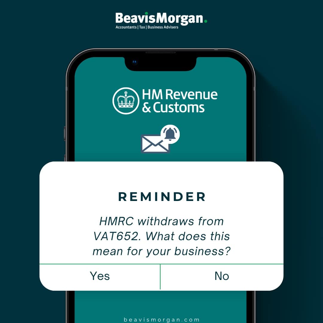Notification message with title of this article. HMRC on the mobile background.
