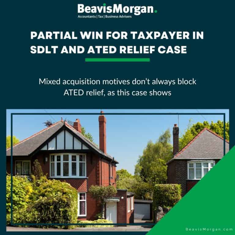 Article title with company logo and a picture of a nice UK property.